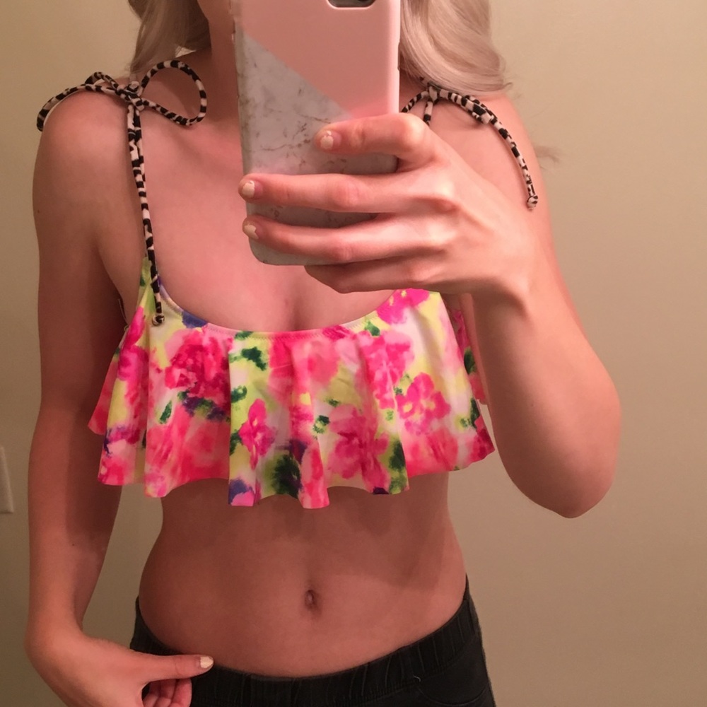 VS Pink Watercolor Bikini Top